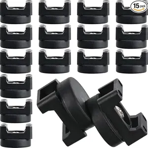 15 Pcs Magnetic Cable Clips Zip Tie Mount Base Black Magnetic Wire Holder Multipurpose Cable Ties Management Base Electrical Supplies for Wire