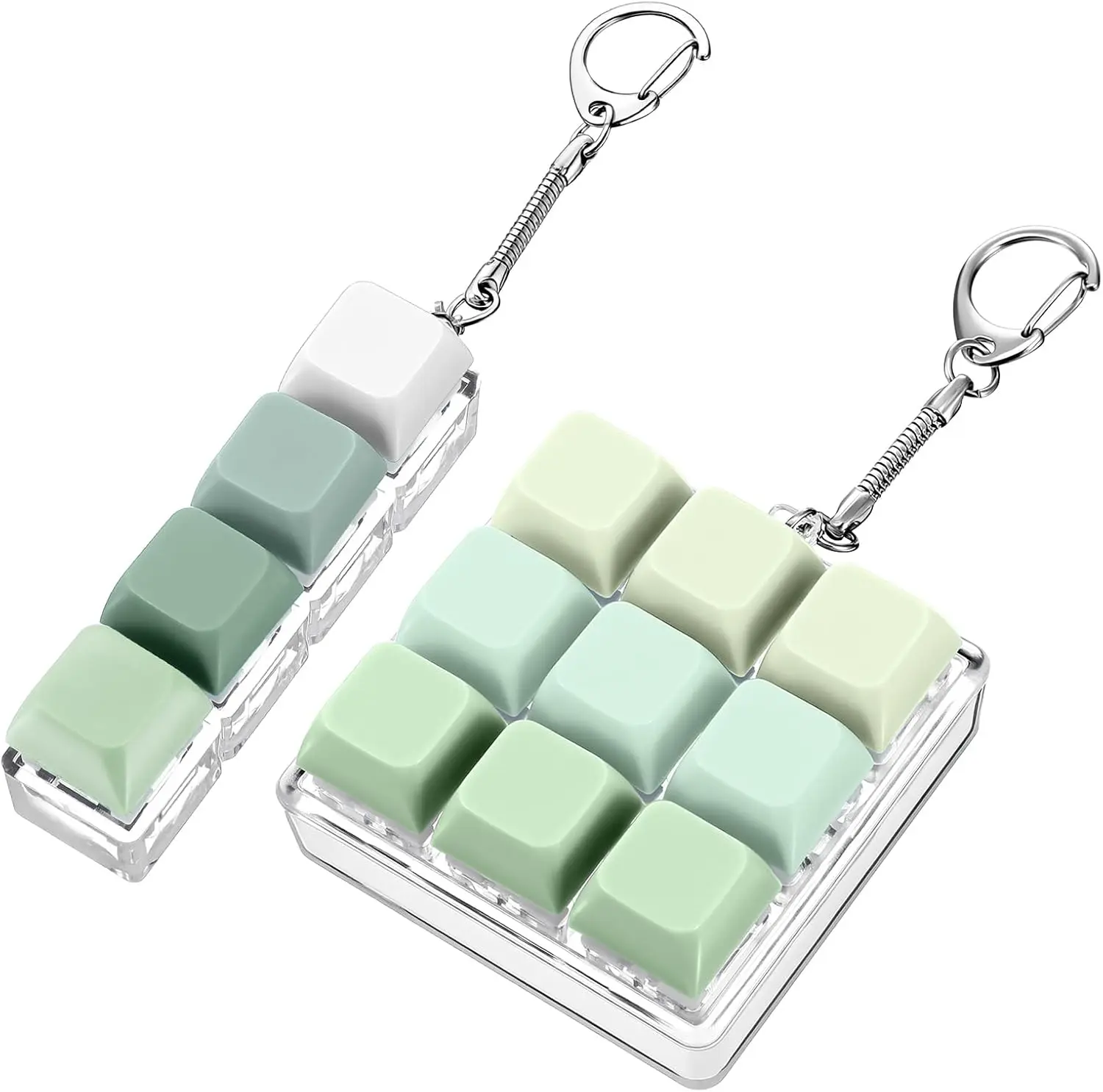 2 Pack Keyboard Fidget Toy, Fidget Keychain Click Keyboard with Keychain, Stress Relief Finger Clicker Gifts for Adults, Improve Focus & Ease Anxiety, Aesthetic Gradient