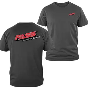180g[100%cotton]FASS Diesel Fuel Systems T-shirt, 2 Sides Print Logo Graphic Tee, Soft Cotton Blend Unisex T Shirt, Diesel Truck Fuel System Enthusiast Apparel, Gift for Diesel Mechanics Truck Lovers
