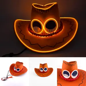 "Fire Fist" Colorful Pirate Hat — Yellow Portgas D. Cosplay Hat, Anime Cosplay Cowboy Hat, Cosplay Prop tiktokshopspringglowup
