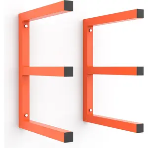Lumber Storage Rack Wall Mount  Storage Racks, Metal  Organizer Racks for Shed, Workshop, Garage, Holds Up 220 LBS Per Level (Pack of 2, Orange)