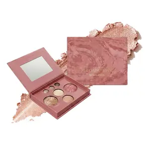 Baked Makeup Palette Set - Include Blush, Bronzer, Eyeshadows & Brush, Pigmented All-in-One Face & Eye Compact Powder Beauty Holiday Gift Kit for Starter & Pros, Travel Friendly