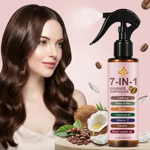 7-Essence Hair Mist 120ml. Haircare Formulated with Caffeine & Keratin complex, plus Coconut Oil & Shea Butter for deep moisture. A multi-benefit spray for all hair types. Ideal as a styling primer and daily staple. Moisturizing