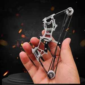 Mini Compound Bow & Arrow Set, Stainless Steel Shooting Bow & Arrow Set, Precise Aiming & Model Assembly, Ideal Leisure Archery Equipment