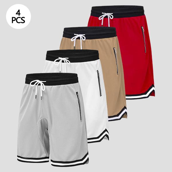 Men’s casual athletic shorts with zippered pockets, breathable polyester fiber, elastic waistband, available in multiple colors; basketball shorts and sportswear suitable for running, training, and fitness. Men’s casual athletic shorts with zippered pockets, breathable polyester fiber, elastic waistband, available in multiple colors; basketball shorts and sportswear suitable for running, training, and fitness.