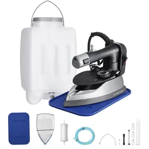 VEVOR Gravity Feed Steam Iron, 1000W Gravity Feed Iron with 3.5 L Large Capacity Tank, Demineralizer Cartridges, Non-Stick Ironing Shoe, 5 Temperature Settings, Industrial Electric Steam for Ironing