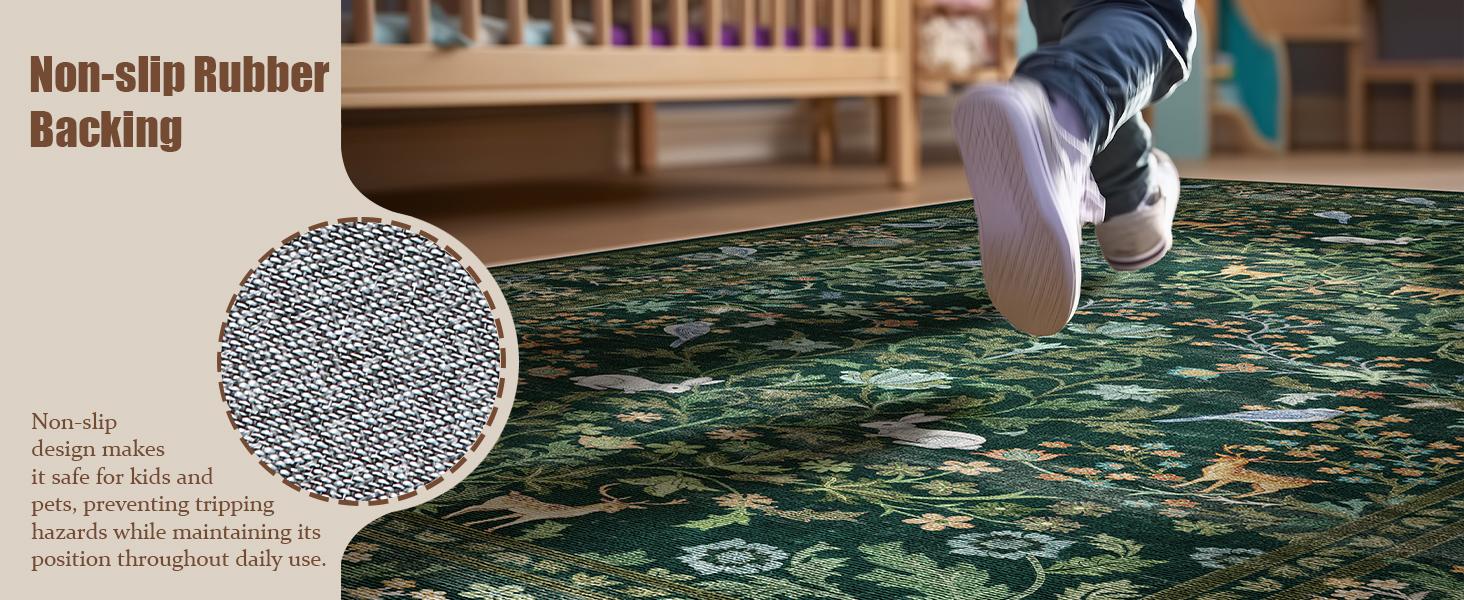 Palohom Ultra-Soft Faux Wool Washable Area Rug - Non-Slip Low Pile, Stain-Resistant, Lightweight Household Room Decor for Living Room, Bedroom