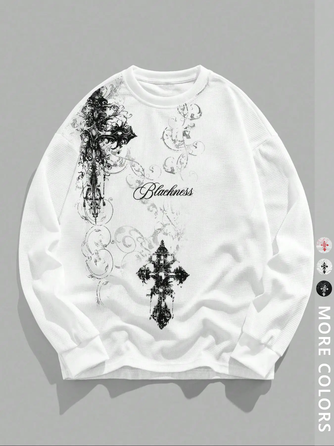 Unisex Gothic Casual Style Long Sleeve Graphic Tee, Unisex Fitted Design for Spring & Fall, Perfect for Streetwear & High-Street Trends, Fashion