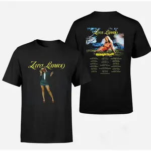 Z.Larsson Midnight Sun Tour 2 Sided Comfort Color Graphic Tee Ring Spun Cotton Casual Soft Washed T-Shirt Trendy Tops Perfect Gift