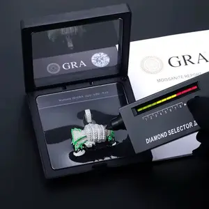 Moissanite Fist Holding Cash Glow In The Dark Pendant s925 + GRA certified