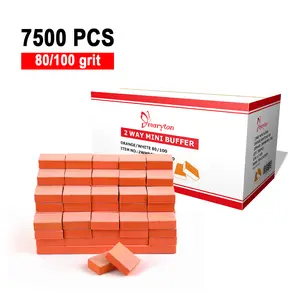 7500 PCS Bulk Salon-Grade Nail Buffers | 80/100 Grit Disposable Nail Files - Dust-Free Manicure/Pedicure Essentials for Salons & Techs(USA Stock)