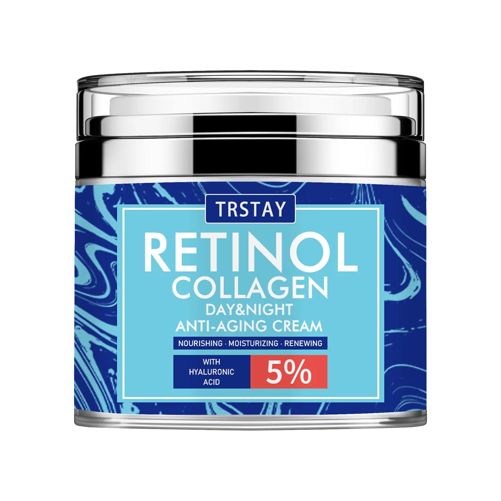 Trstay Day & Night Cream, Natural Ingredients, 5% Retinol, Collagen, Vitamins C&e, Hyaluronic Acid, Jojoba Oil, Aloe Vera