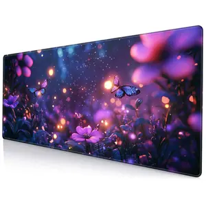 3D Butterfly & Flower Pattern Mouse Pad, Rectangle Gaming Mouse Pad, Non-slip Mousepad, Office Desk Keyboard Mouse Mat for Home Office Game Room Desk