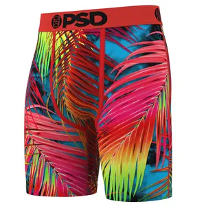 PSD Mens Mystic Palms Boxer Brief - Standard Length 7 Inch Inseam, Soft and Breathable Poly Blend Fabric