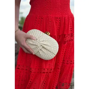Maren Rattan Knot Clutch