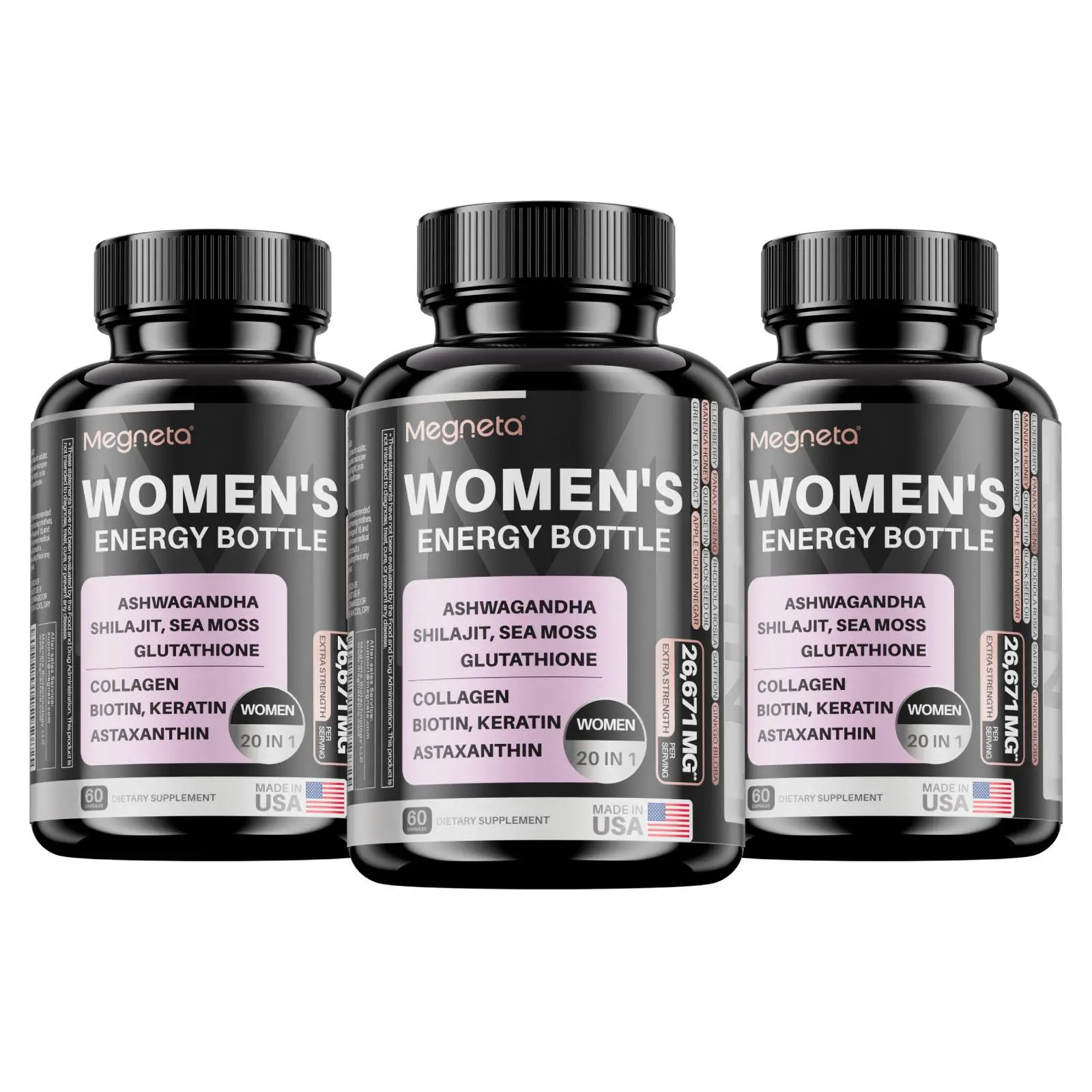 Women'S Energy Bottle-Vitality & Cortisol & Hormone & | 20 IN 1 Energy Supplement-- 60 Tablets Healthcare