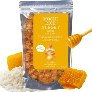 Mochi Rice Nuggets Honey Glazed Japanese Rice Crackers, Arare Snack, No MSG, No Artificial Colors or Preservatives, Made in Japan, 4.9oz 140g