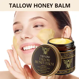 Must-Have for Fall & Winter – 120g Organic Grass-Fed Beef Tallow Balm with Raw Honey, Handmade All-Natural Moisturizer for Soft, Smooth & Radiant Skin – Suitable for Dry & Sensitive Skin, Unisex Skincare, Perfect Halloween Gift, Moisturizing Balm