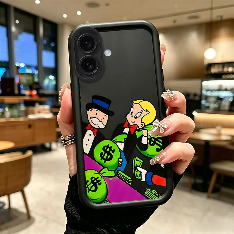 Richie Rich & Monopoly Guy Cash Vibes Phone Case Gift Shockproof TPU Phone case for iphone 16 Full cover protection Celestial Eye Layered Phone Case JT06548
