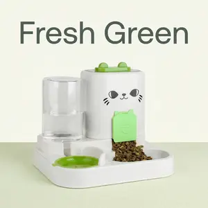 4 Colors Gravity Pet Feeder And Waterer Set Cute Cat Shape Automatic Food Water Dispenser Large Capacity Detachable Stable Base Feeding Bowl For Cat Puppy Small Pets Home Daily Use
