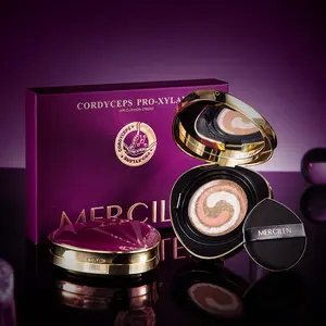 Mercilen Water Glow Flawless Three-Color Moisturizing Lightweight Skincare Cushion Cream 15g X 2 (main + Replacement), Brighten Skin Tone, CC Cream, Bb Cream, Women Makeup Foundation, Hydrating Makeup