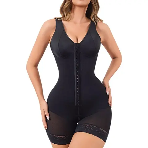 GOECI Women’s Colombian Fajas Shapewear Underwear for Women - Adjustable Mid Waist Compression Tummy Control Butt Lifter with Zipper Crotch, Detachable Shoulder Straps, Basic Minimalist Design for Casual Wear