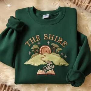 Embroidered The Lord Of The Rings Sweatshirt, The Shire Sweatshirt, Hobbit Lovers Gift, Tolkien Aragorn, Fantasy Book Lover, Bookworm Shirt