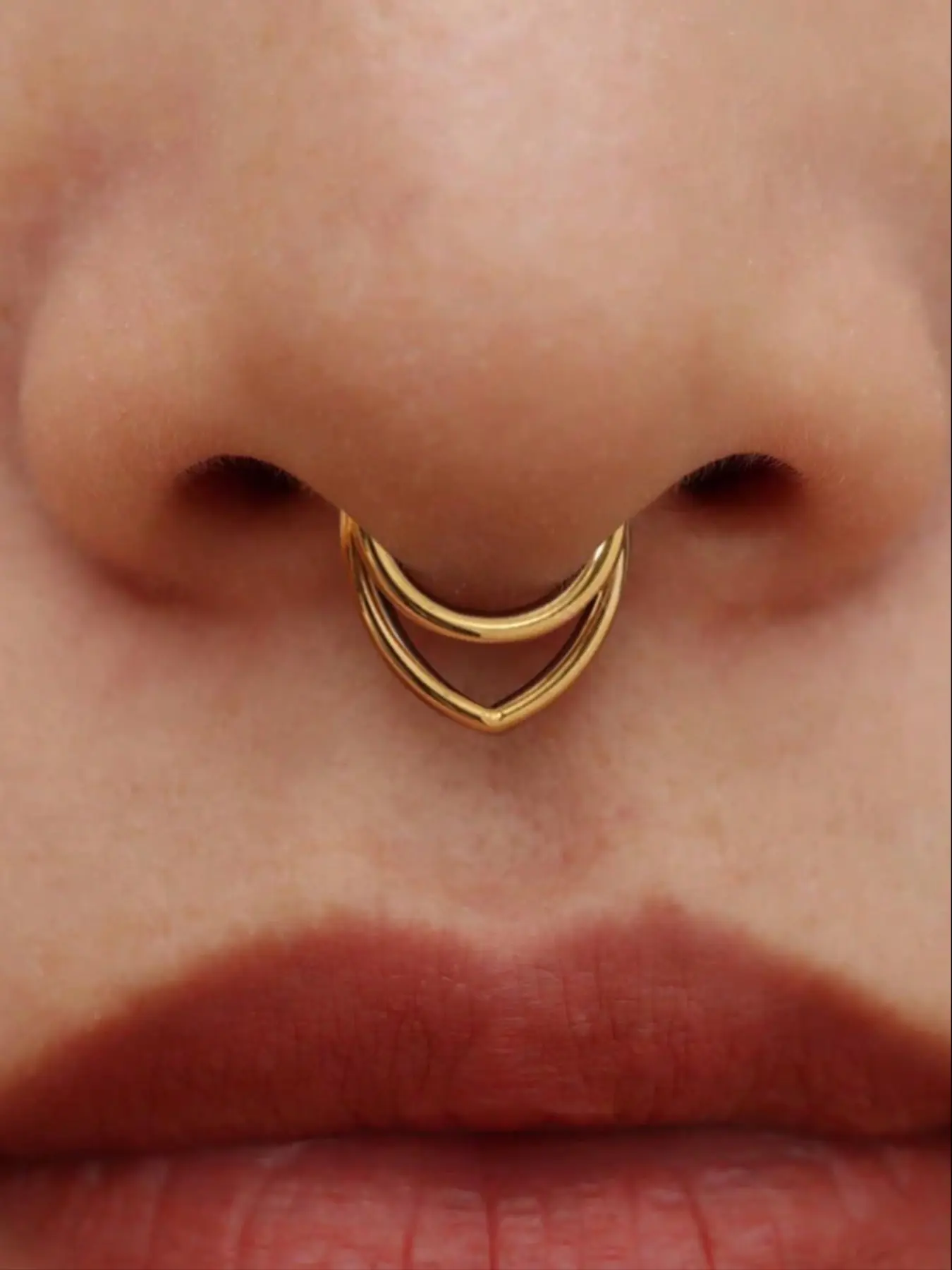 316L Stainless Steel V-Shaped Septum Ring, Hypoallergenic, 16g, Suitable for Septum, Nose, Helix, Tragus, Cartilage, Nose Rings, Nose Hoop, Nose Piercing Jewelry, Body Piercing Jewelry