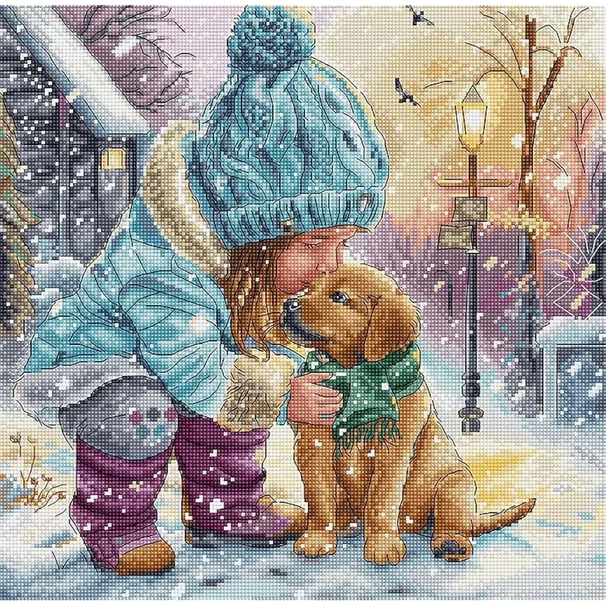 Wizardi Counted Cross Stitch Kit - Best Friends Design, Letistitch Model L9925, Anchor-Included DIY Crafts Supply for Easy Handmade Craft Projects