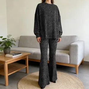 2026 New Styles Women Washed 2 Piece Set Lounge Set Oversized Tops Biker Shorts V Neck Drop Shoulder Comfy Casual Clothing Basic Womenswear Suits Overalls  pjs loungewear loosewear Knit Loungewear Set Ribbed Valentine’s Set