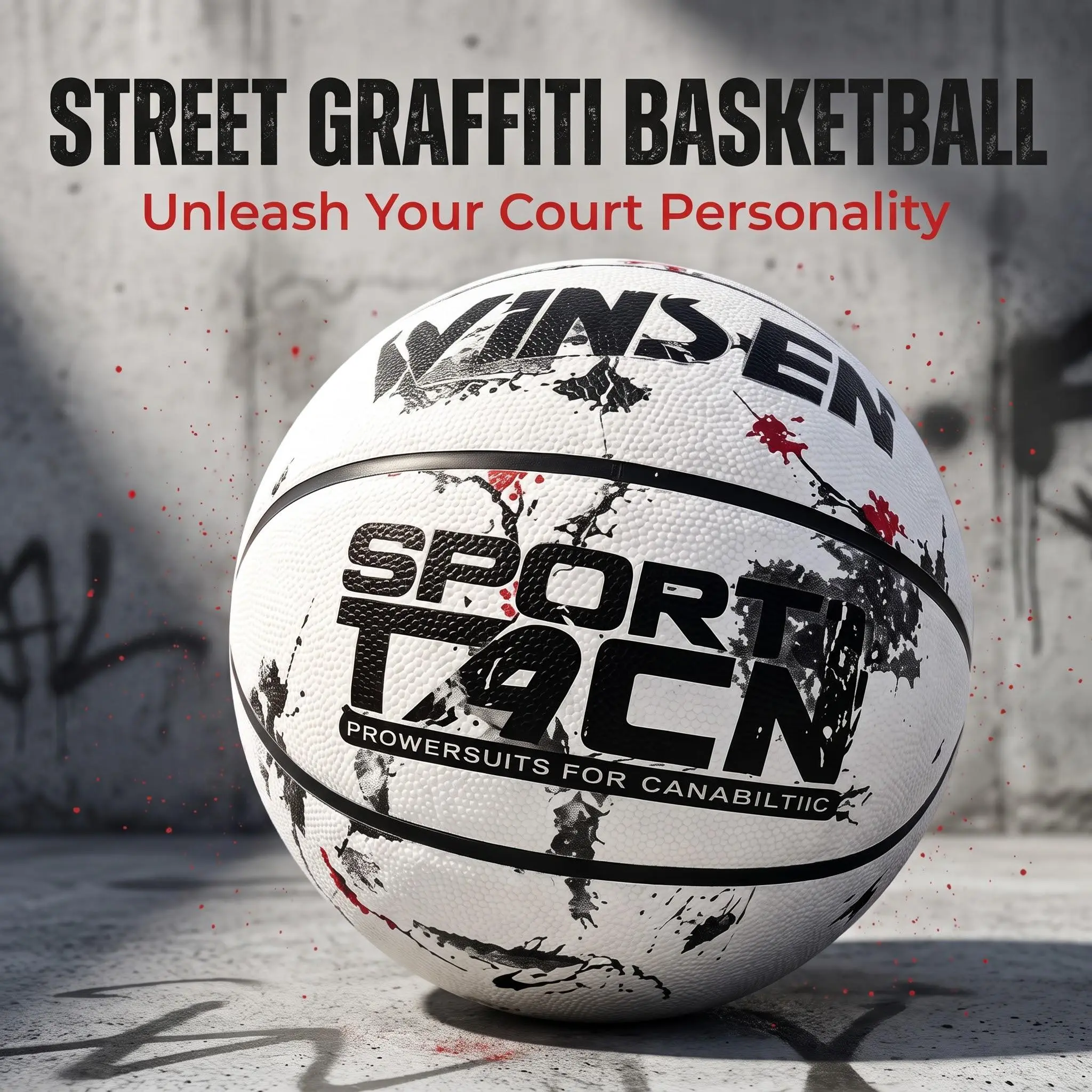 Official Size 7 29.5" Composite Leather Street Graffiti Basketball - Non-Slip Grip, Wear-Resistant, Long-Lasting Air Retention, Indoor/Outdoor Game Training Ball for Men
