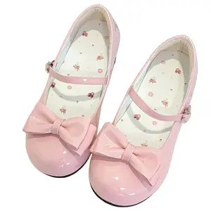 BEROBELLO Lolita Shoes Cute Mary Jane Flats Party Wedding Dress Shoes with Detachable Bows