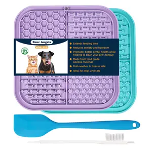 Lick Mat for Dogs & Cats 2 Pack with Suction Cups, Dog Lick Mat for Anxiety Relief, Dog Toys to Keep Them Busy, Peanut Butter Licking Pad for Boredom Reducer, Perfect for Bathing Grooming-MSD