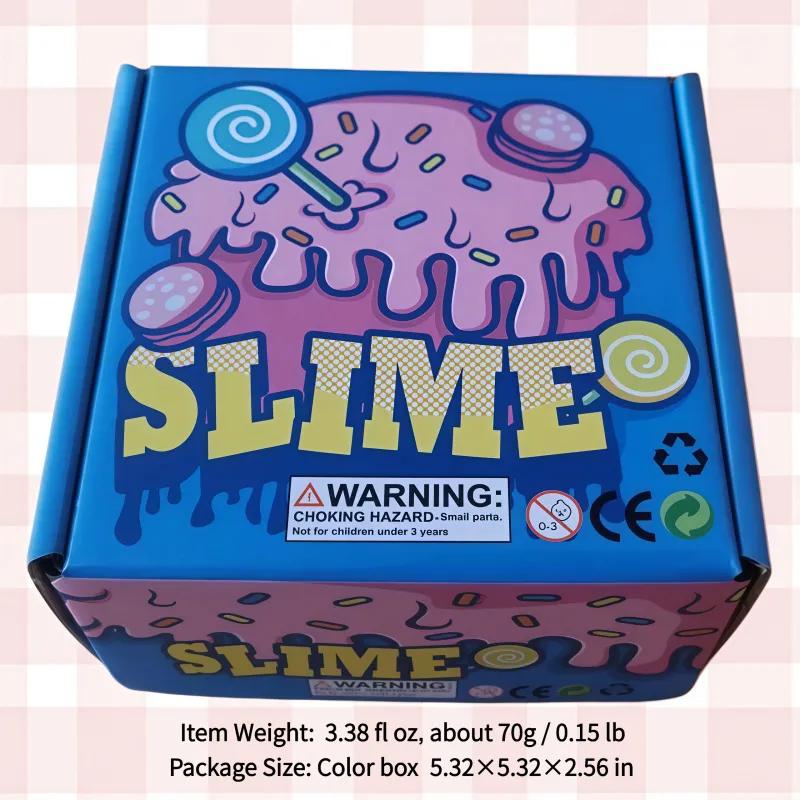 4-piece combo set Cloud-soft butter texture! 4-color cotton slime set, super stretchy and stress-relieving sensory slime kit.