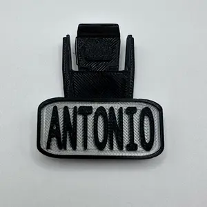 Custom black and silver clip in name plate (Klein front/rear only)  hard hat clip - High-Quality PLA