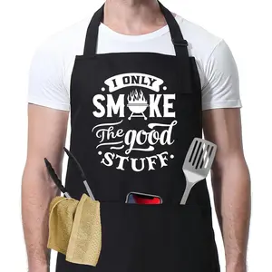 Funny Grilling Aprons for Men w/2 Pockets - BBQ Apron for Men - Thanksgiving, Christmas, Birthday, Cooking, Grilling Gifts for Men Husband Boyfriend Dad Brother Friends Him, Chef Cooking Apron
