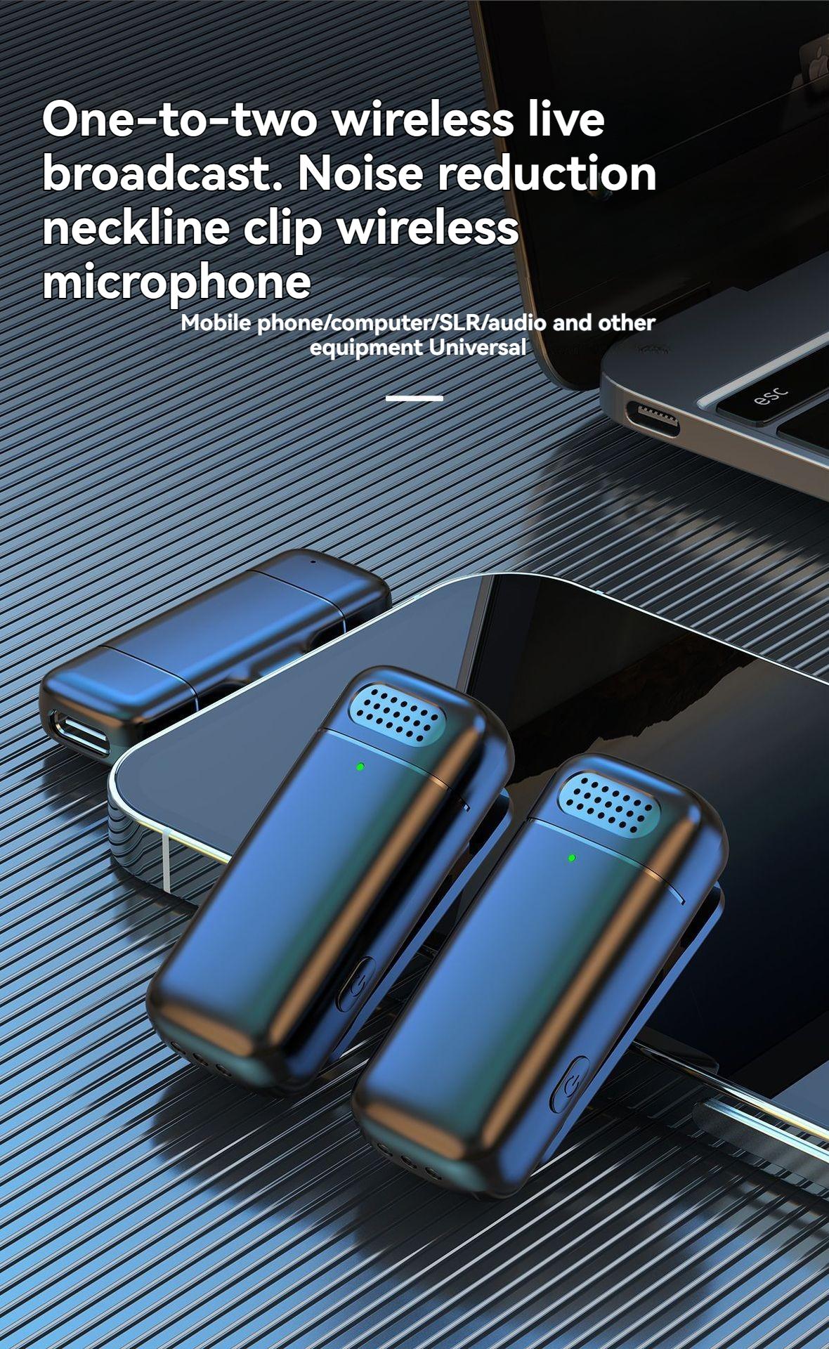 Wireless,Omnidirectional,Lapel,Microphone Wireless collar microphone with charging case