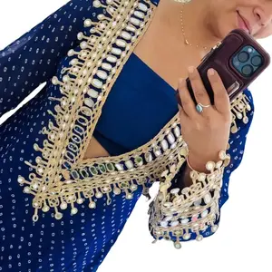 3pcs all mirror work done neck line and sleeves.