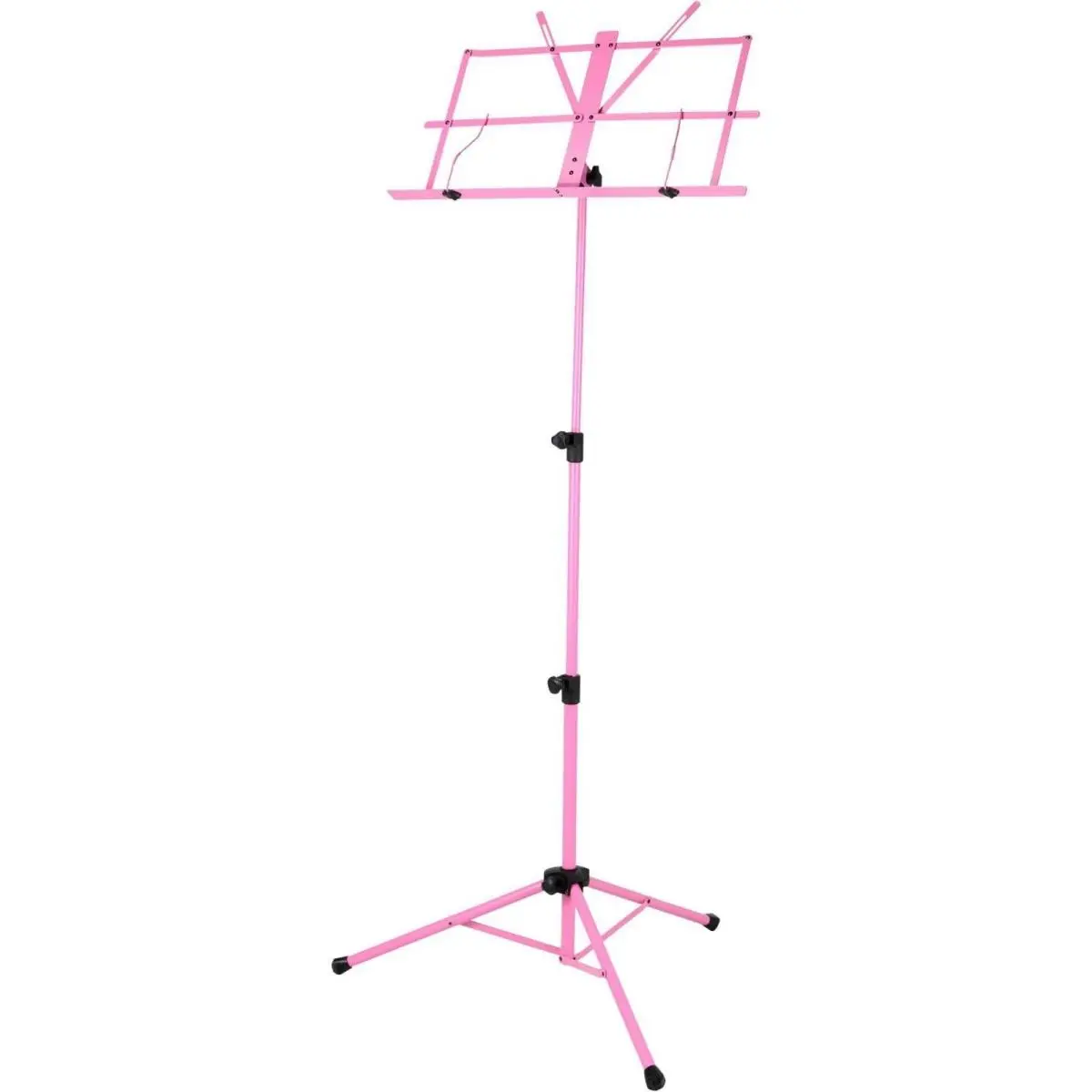 212 MAIN Deluxe Pink Adjustable Folding Music Stand - Sturdy Tripod Base, Spring-Loaded Accessory, High Quality Construction, Lightweight and Strong, Superior Quality Performance, Black Carry Bag for Hobbyist Musical Enthusiasts