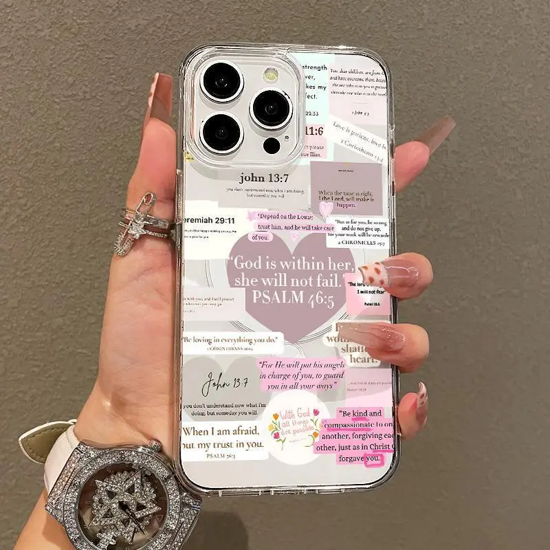 Trendy Magnetic Case Suitable for IPhone11/12/13/14/15/16/17/pro Promax Plus Air,Bible Verses Collage Ultra Slim, MagSafe Support, Shockproof | Playful & Fun Style