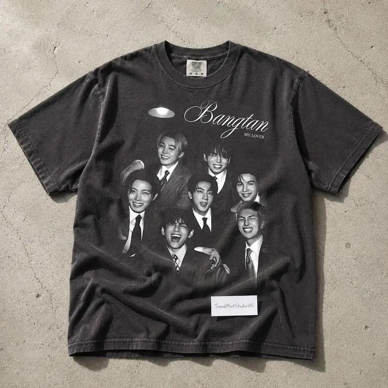 Vintage Kpop Concert Shirt, Korean Pop Fan Graphic Tee, Aesthetic K-Pop Band Graphic T-Shirt, Trendy Fandom Gift for Music Lover