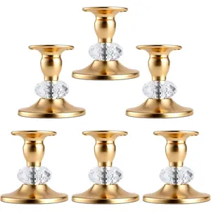 Candlestick Holders Taper Candle Holders, Candle Stick Candle Holder for Table Centerpiece, Wedding Reception, Festive Christmas Mantel Decoration or  Decor(, 3 Sets(6 Pcs))