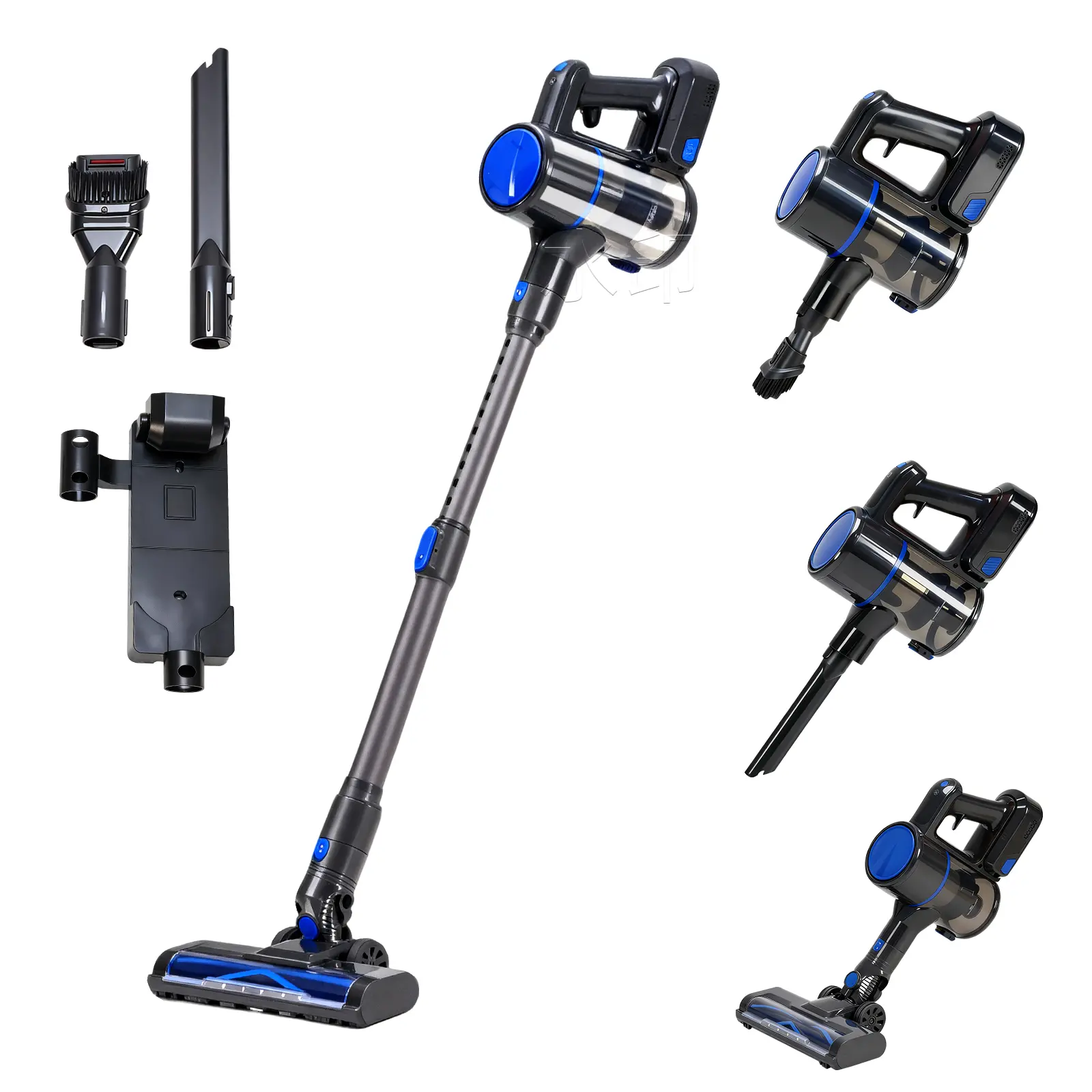 All-in-One Cordless Vacuum Cleaner, 5.7 lbs Lightweight Stick & Handheld Vacuum with 3 Brushes, 180° LED Head for Pet Hair, Under Bed, Sofa, Car & Stairs, Rechargeable for Whole Home