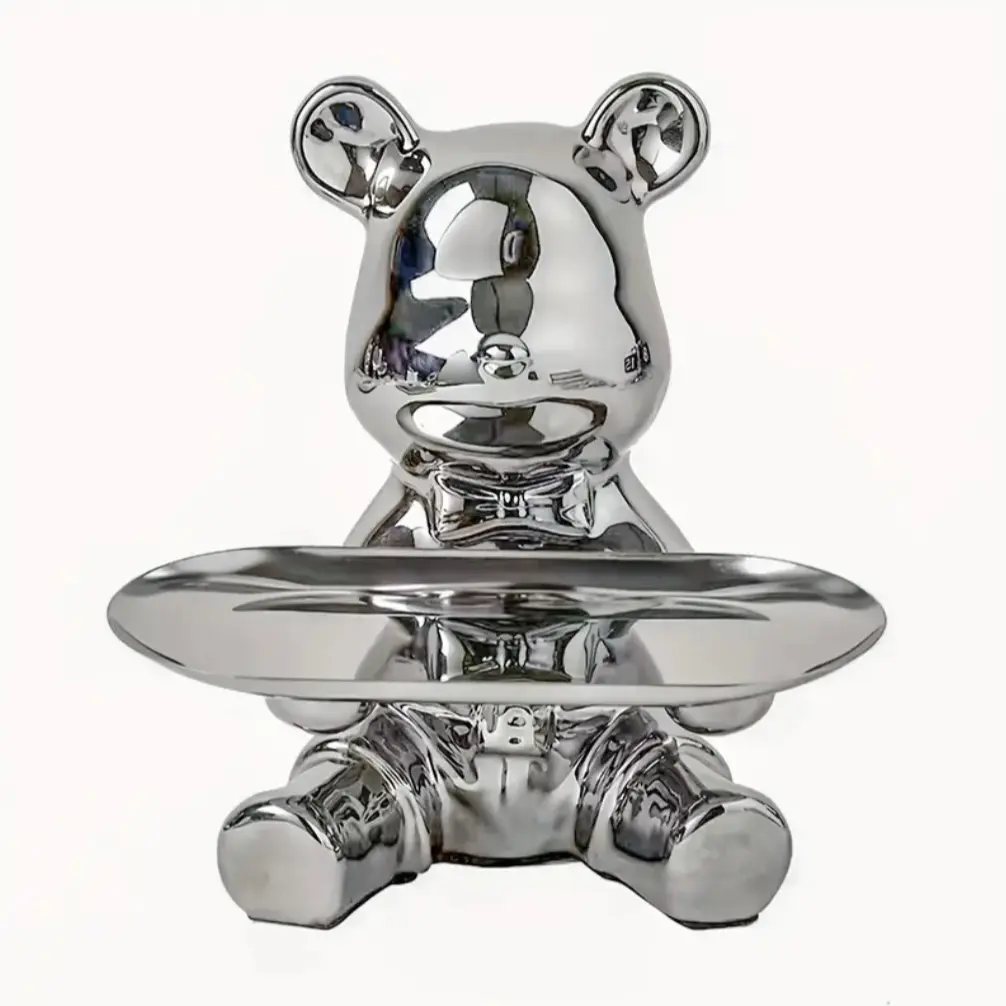 Chrome Bear w/ Tray Chrome Bear w/ Tray