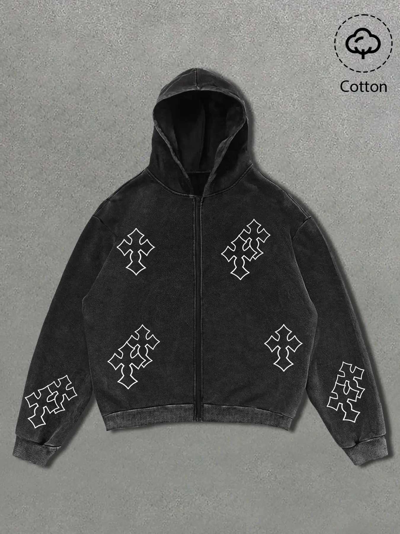 cross zip hoodie - TikTok Shop