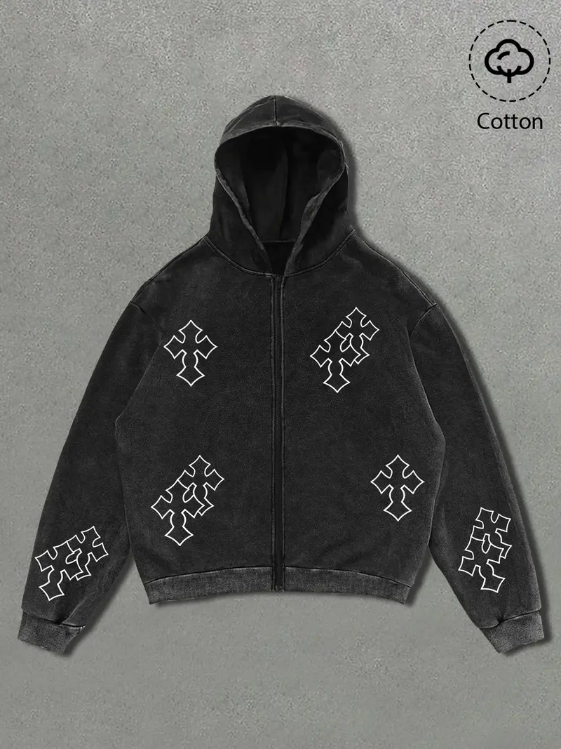 cross zip hoodie - TikTok Shop