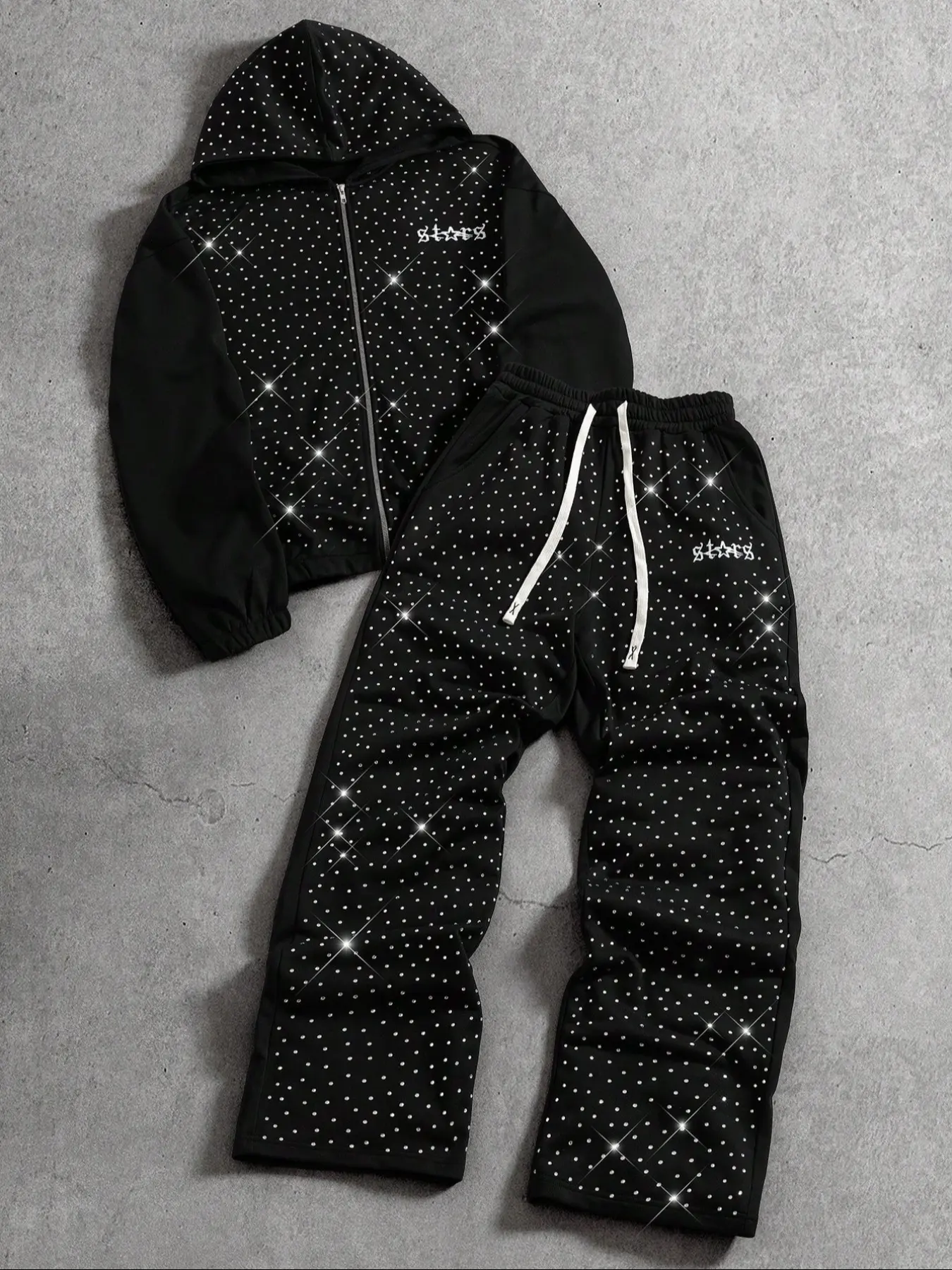Men's Hoodie Set, Long Sleeves Sporty Top & Pants, Shiny Brick Pattern, Elastic Waistband, Casual High Street Style, Perfect Gift, Sweatshirt, Hooded Sweatshirt Set, Casual Everyday Set, Two Piece Set