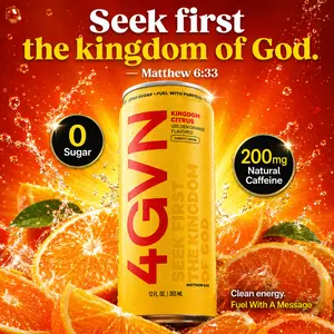 Kingdom Citrus - Golden Orange 4GVN Energy Drink | Zero Sugar | 200mg Caffeine Sport Natural