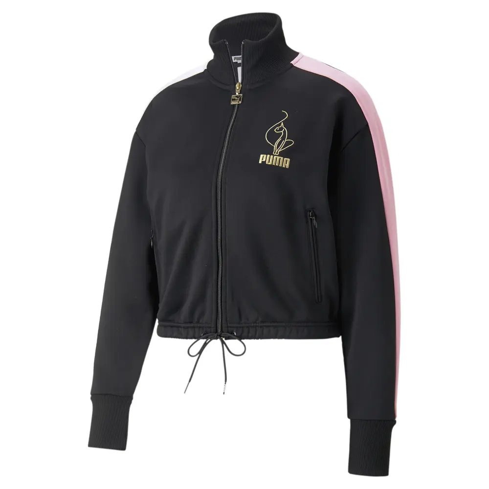 PUMA Womens X Baby Phat T7 Crop Jacket Athletic Outerwear Casual - Black
