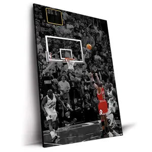 [ SALE UP 45% - UNFRAMED POSTER ] The Final Shot Basketball Poster, Iconic Sports Moment Canvas Print, Home Decor Wall Art, Classic Athlete Tribute Piece